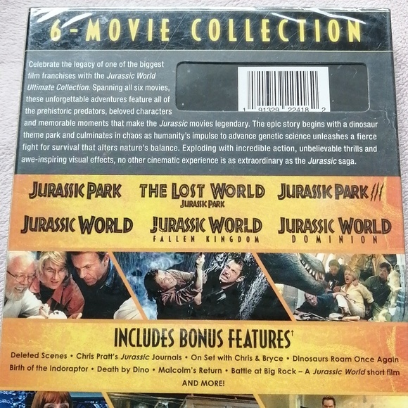 BNIB Jurassic World Ultimate Collection 6 DVD Movie Includes Bonus Features - Picture 3 of 4